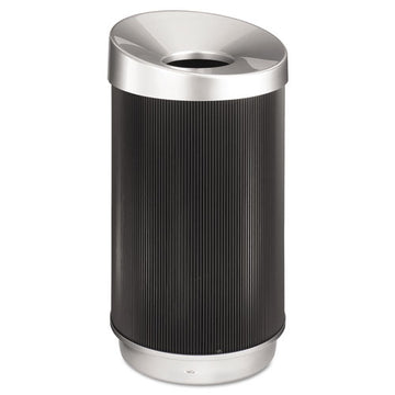 Safco® At-your-disposal Vertex Receptacle, Round, Polyethylene, 38 Gal, Black-chrome freeshipping - TVN Wholesale